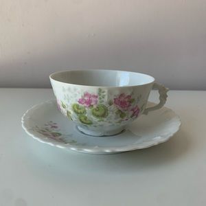 Antique Habsburg Austria Fine Bone China Teacups & Saucers 1910